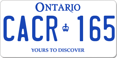 ON license plate CACR165