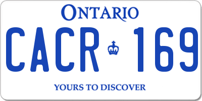 ON license plate CACR169