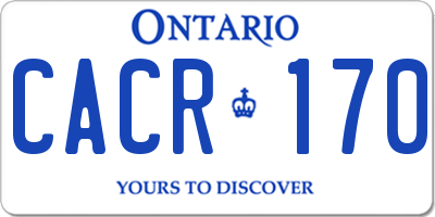 ON license plate CACR170