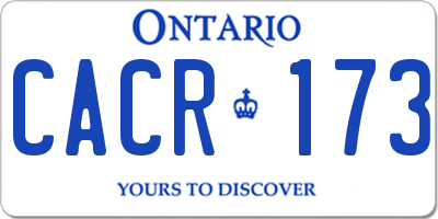 ON license plate CACR173