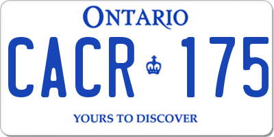 ON license plate CACR175