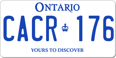 ON license plate CACR176