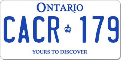 ON license plate CACR179