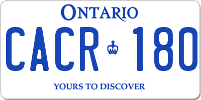 ON license plate CACR180