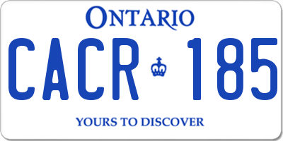 ON license plate CACR185