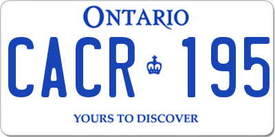 ON license plate CACR195