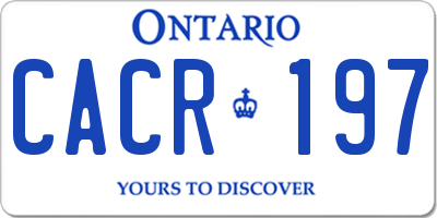 ON license plate CACR197