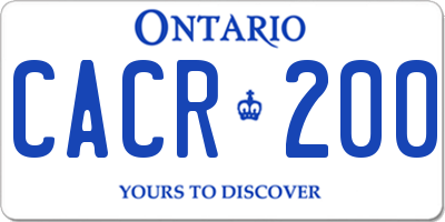 ON license plate CACR200