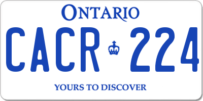 ON license plate CACR224