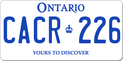 ON license plate CACR226