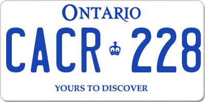 ON license plate CACR228