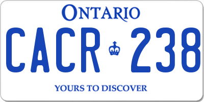 ON license plate CACR238