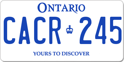 ON license plate CACR245