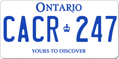 ON license plate CACR247