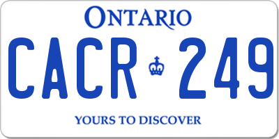 ON license plate CACR249