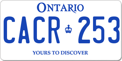 ON license plate CACR253