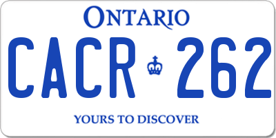 ON license plate CACR262