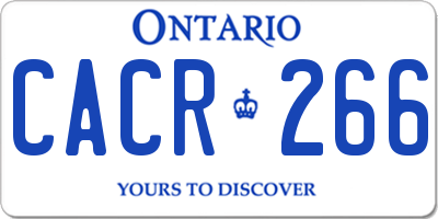 ON license plate CACR266