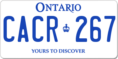 ON license plate CACR267