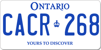 ON license plate CACR268