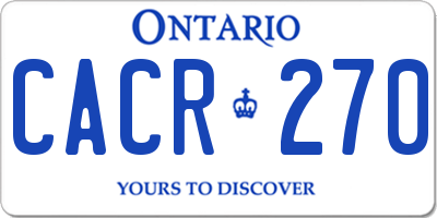 ON license plate CACR270