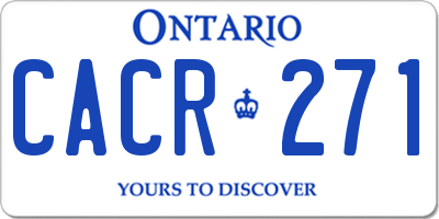 ON license plate CACR271