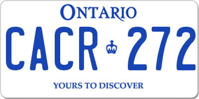 ON license plate CACR272