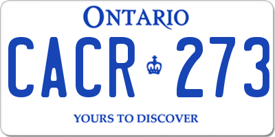 ON license plate CACR273