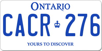 ON license plate CACR276