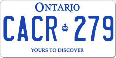 ON license plate CACR279