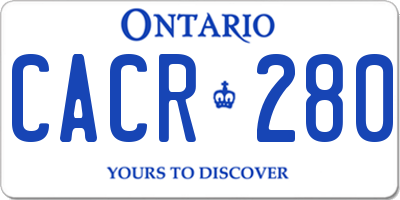 ON license plate CACR280