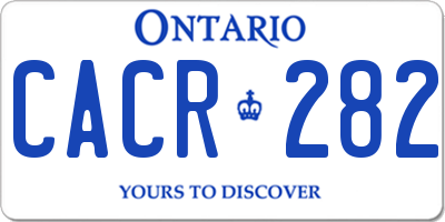 ON license plate CACR282