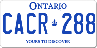 ON license plate CACR288