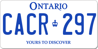 ON license plate CACR297