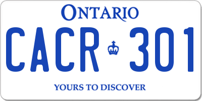 ON license plate CACR301