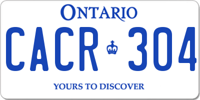 ON license plate CACR304