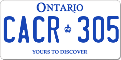 ON license plate CACR305