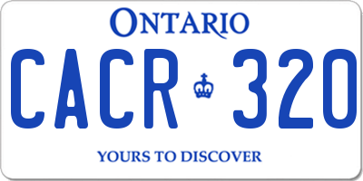 ON license plate CACR320