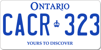 ON license plate CACR323