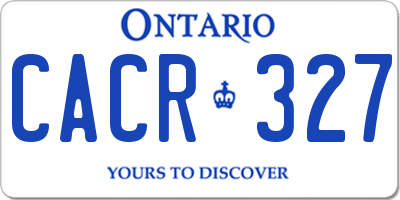 ON license plate CACR327