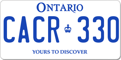 ON license plate CACR330