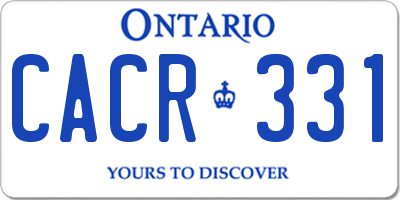 ON license plate CACR331