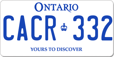 ON license plate CACR332