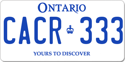 ON license plate CACR333