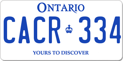 ON license plate CACR334