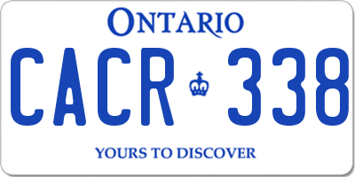 ON license plate CACR338