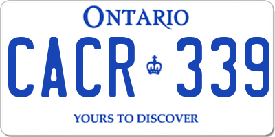 ON license plate CACR339