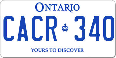 ON license plate CACR340