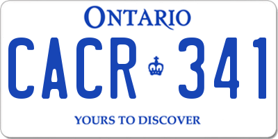 ON license plate CACR341