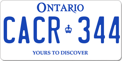 ON license plate CACR344